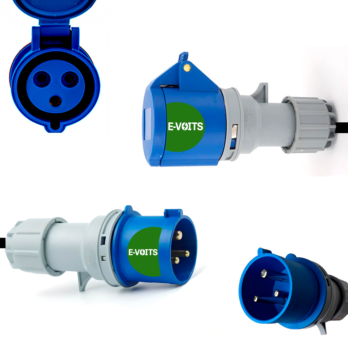 Adaptador 16a Macho Para 32a Femêa Carregador Portátil Carro Elétrico