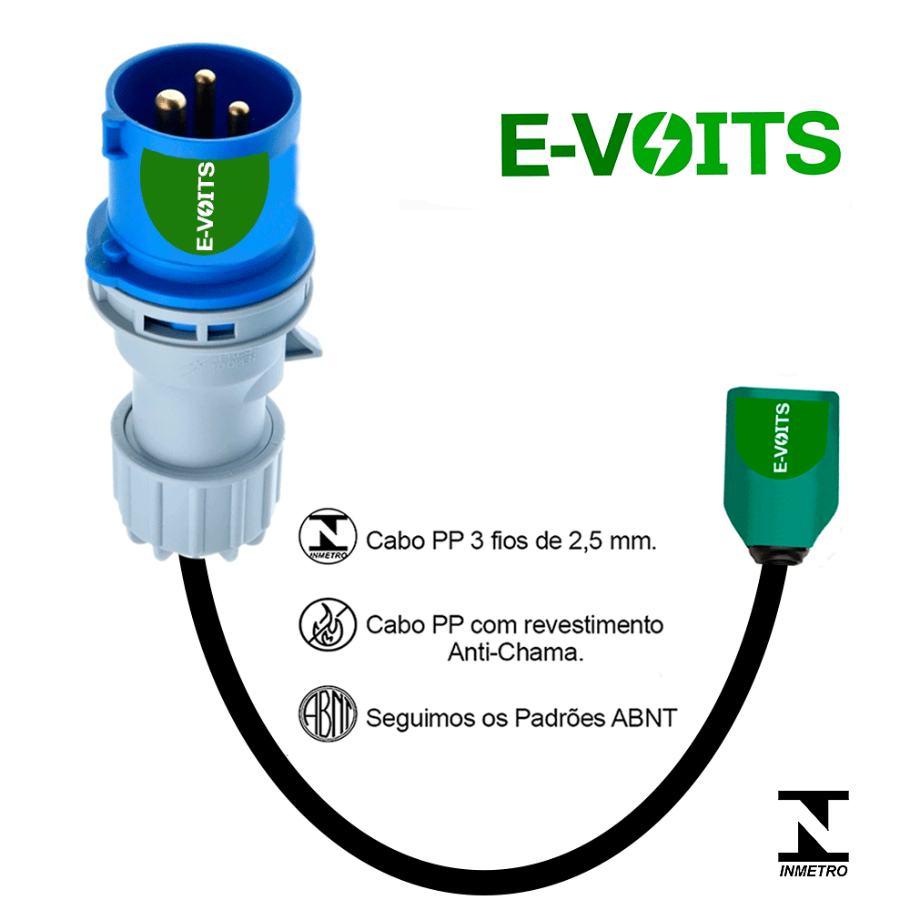Adaptador Tomada 20a Para 16a Carregador Carro Elétrico 50cm