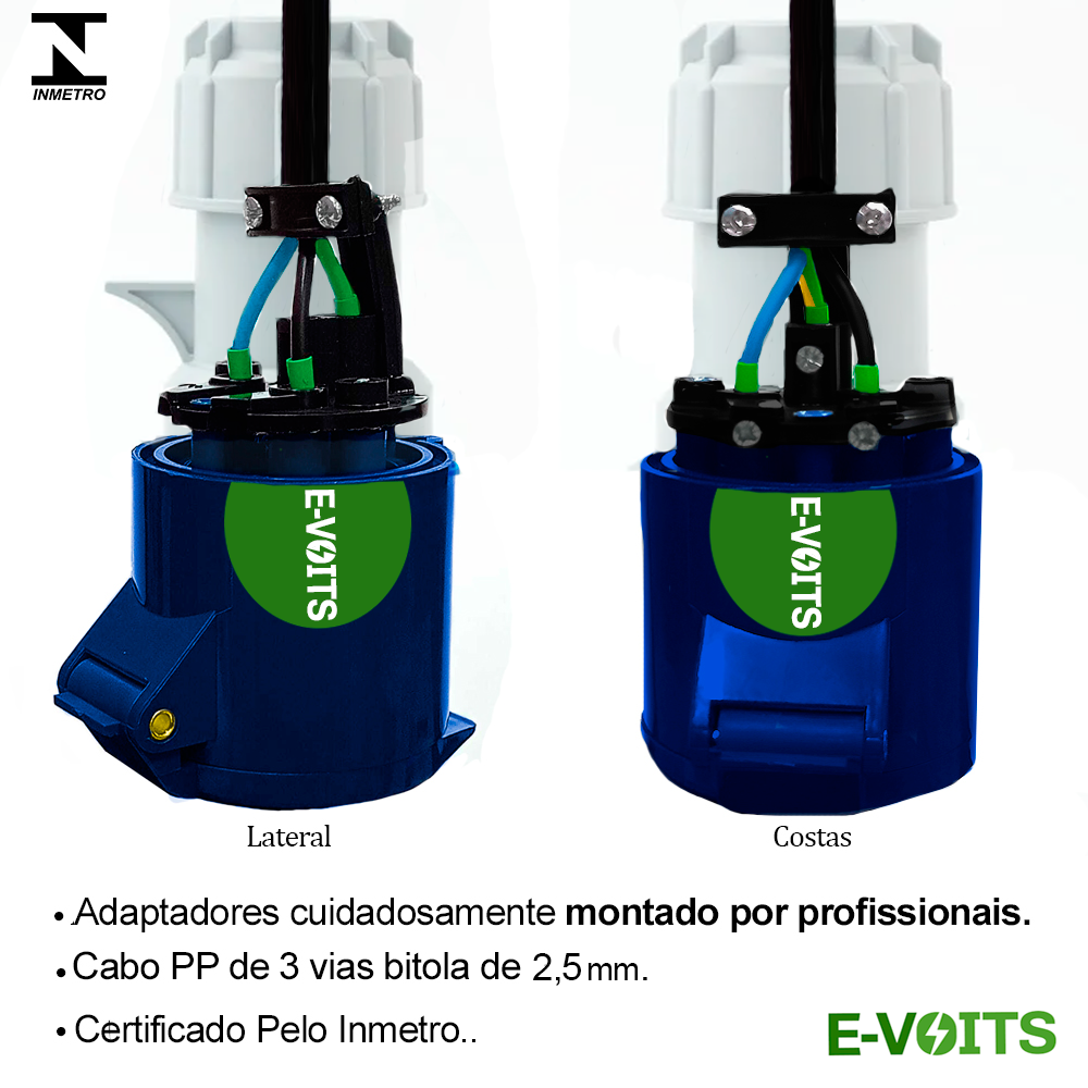 Adaptador 32a para 20a Carregador Portátil Carro Elétrico 50cm