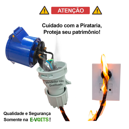 Adaptador para Carregador de Carro Elétrico 1.80m Evoits