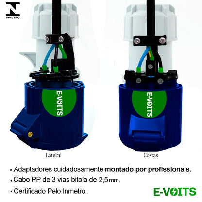 Adaptador para Carregador de Carro Elétrico 16a 10m Evoits