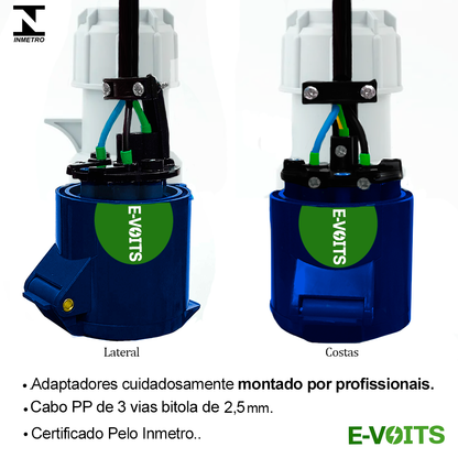 Adaptador 16a para 20a Carregador Portátil Carro Elétrico 50cm